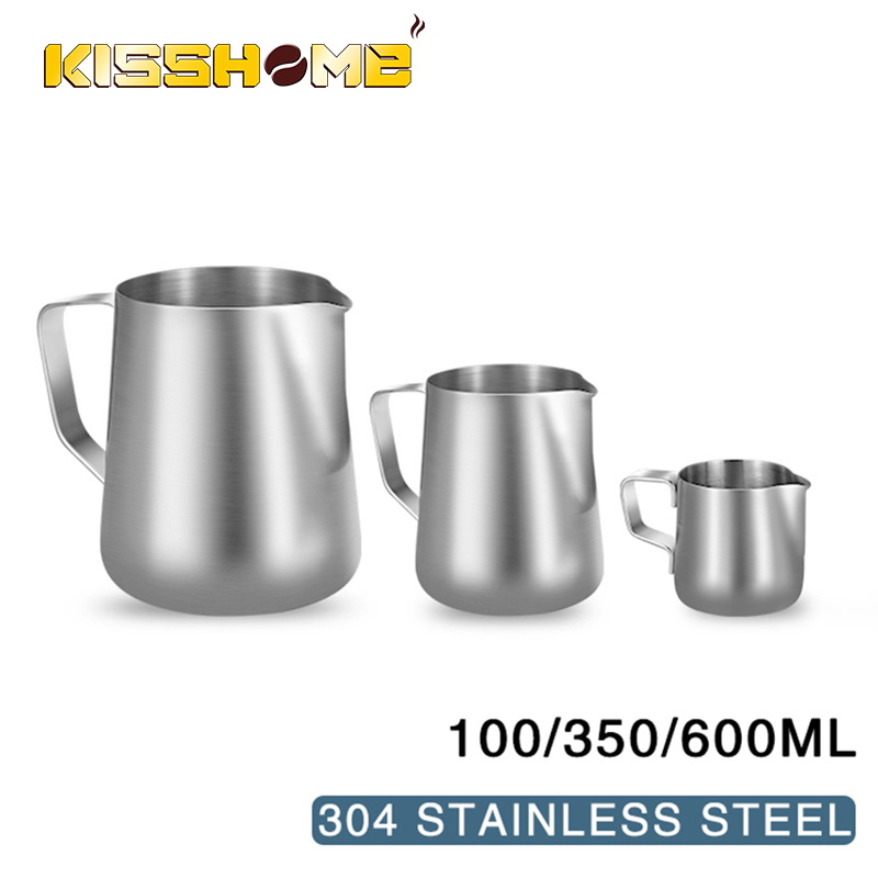 Milk Steaming Pitcher - เหยือกตีฟองนมสแตนเลสสำหรับกาแฟ เอสเพรสโซ่ ลาเต้ คาปูชิโน่ เหมาะสำหรับบาริสต้า