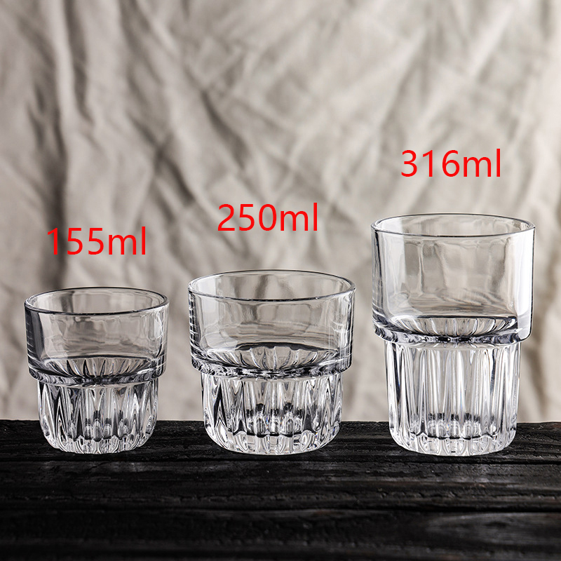 Espresso Shot Glass - แก้วน้ำชาใส cangkir kaca ทนความร้อนแก้วกาแฟ155มล./250มล./316มล. ถ้วยน้ำดื่มสำหรับดื่มน้ำผลไม้แก้วของขวัญ