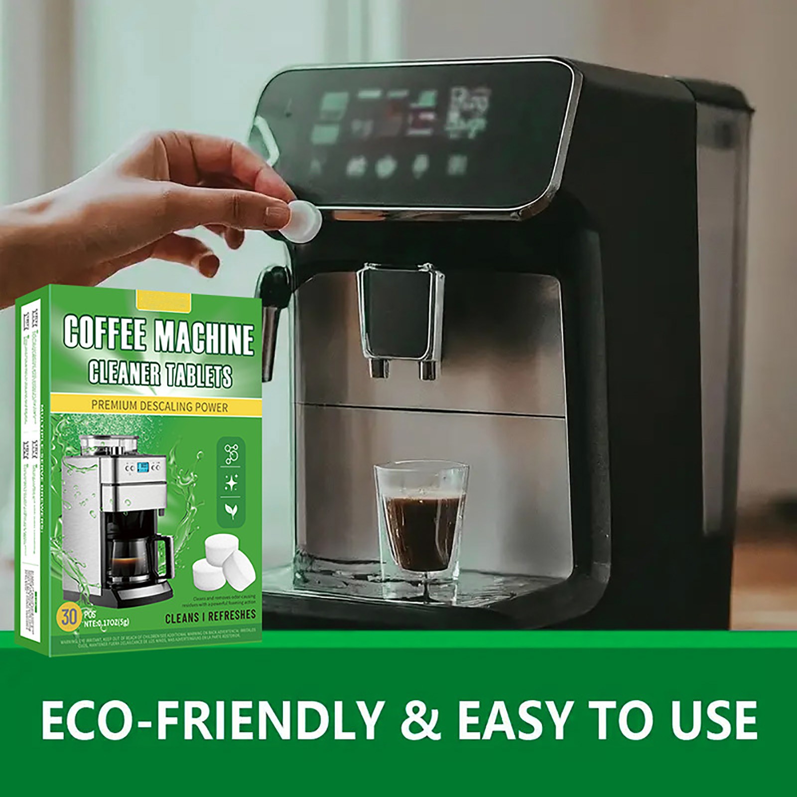 Coffee Equipment Cleaner - แท็บเล็ตทําความสะอาดเครื่องชงกาแฟ แท็บเล็ตฟู่ สารขจัดตะกรัน รับการทําความสะอาดขั้นสูงสุด อุปกรณ์ทําความสะอาดอเนกประสงค์ในครัว
