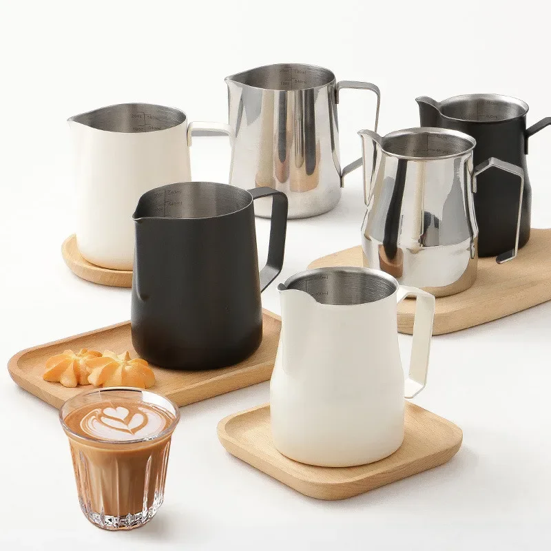 Milk Steaming Pitcher - กาแฟนมFrothingเหยือกเหยือกสแตนเลส 304 ขนาดLatte SteamกาแฟสีกระบวนการKitchen Cafeอุปกรณ์เสริม