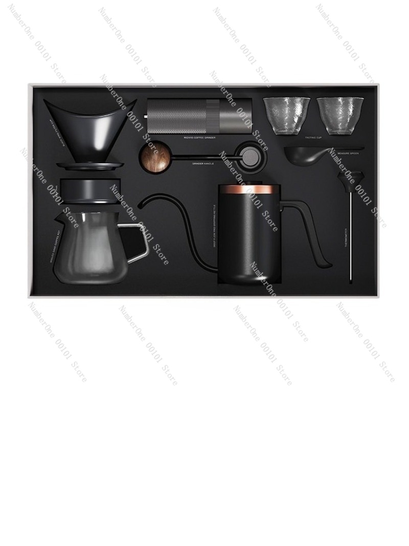 Coffee Equipment Grinder - ชุดเครื่องชงกาแฟแบบแมนนวล กล่องของขวัญ พร้อมเครื่องบด แก้วกรอง ชุดกาแฟแบบดริป ครบชุด