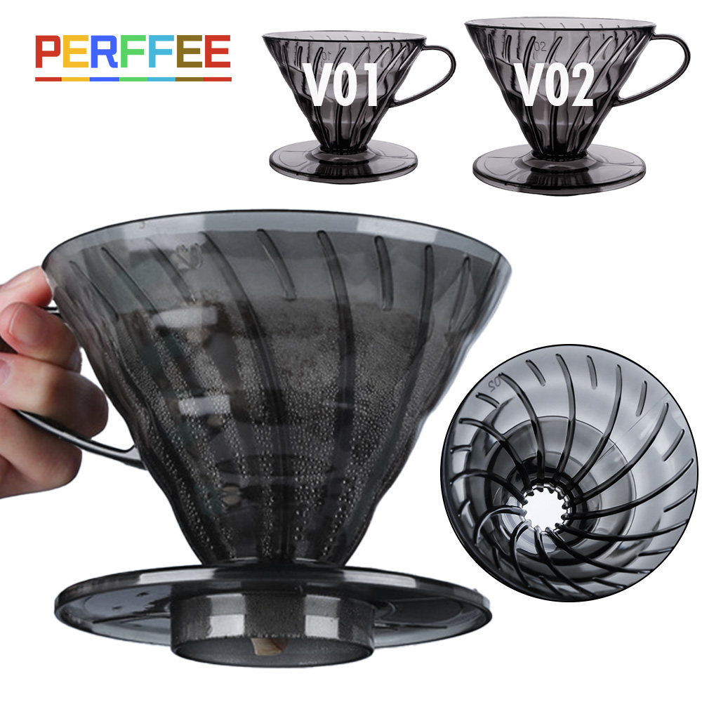 Coffee Equipment Distributor - กรวยกรองกาแฟพลาสติกรูปตัววี แบบดริป สำหรับชงกาแฟ รุ่น V01 02