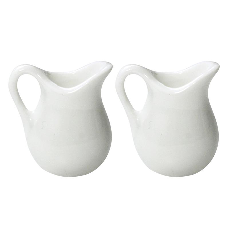 Milk Steaming Pitcher - 2Pcs เหยือกครีมนมเหยือกเซรามิคซอส Porcelain เอสเปรสโซกาแฟตุ๊กตาเชื่อมขนาดเล็กถ้วยเกรวี่