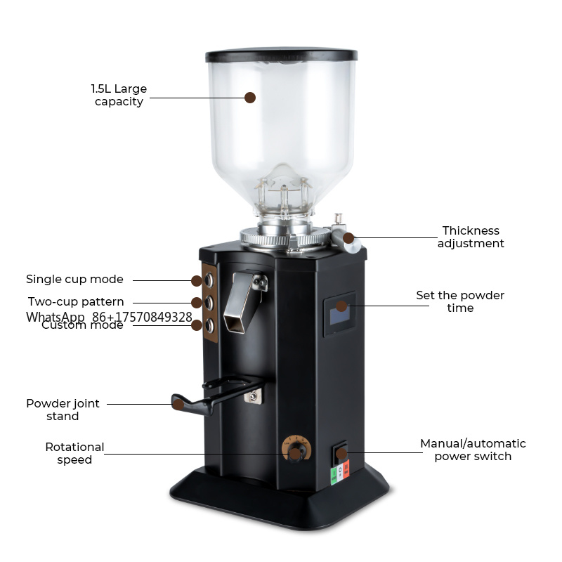 Coffee Equipment Grinder - เครื่องบดกาแฟไฟฟ้าสแตนเลสแบบมืออาชีพ ขนาด 98 มม. อัตโนมัติ สำหรับใช้ในเชิงพาณิชย์