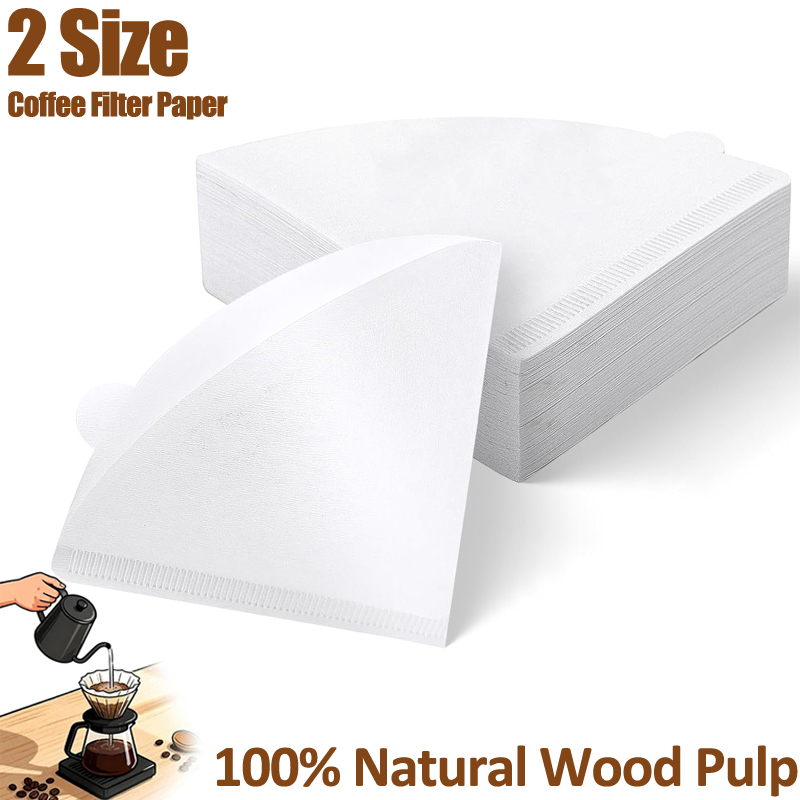 Coffee Equipment Cleaner - กระดาษกรองกาแฟ 2 ขนาด รูปตัว V ทำจากเยื่อไม้ธรรมชาติ