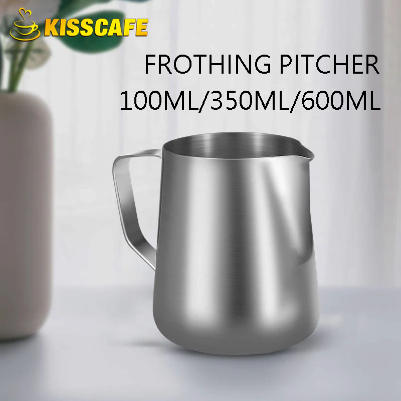 Milk Steaming Pitcher - เหยือกตีฟองนมภาชนะสแตนเลส 100ML 350ML 600ML เหยือกตีฟองถ้วยกาแฟ LATTE