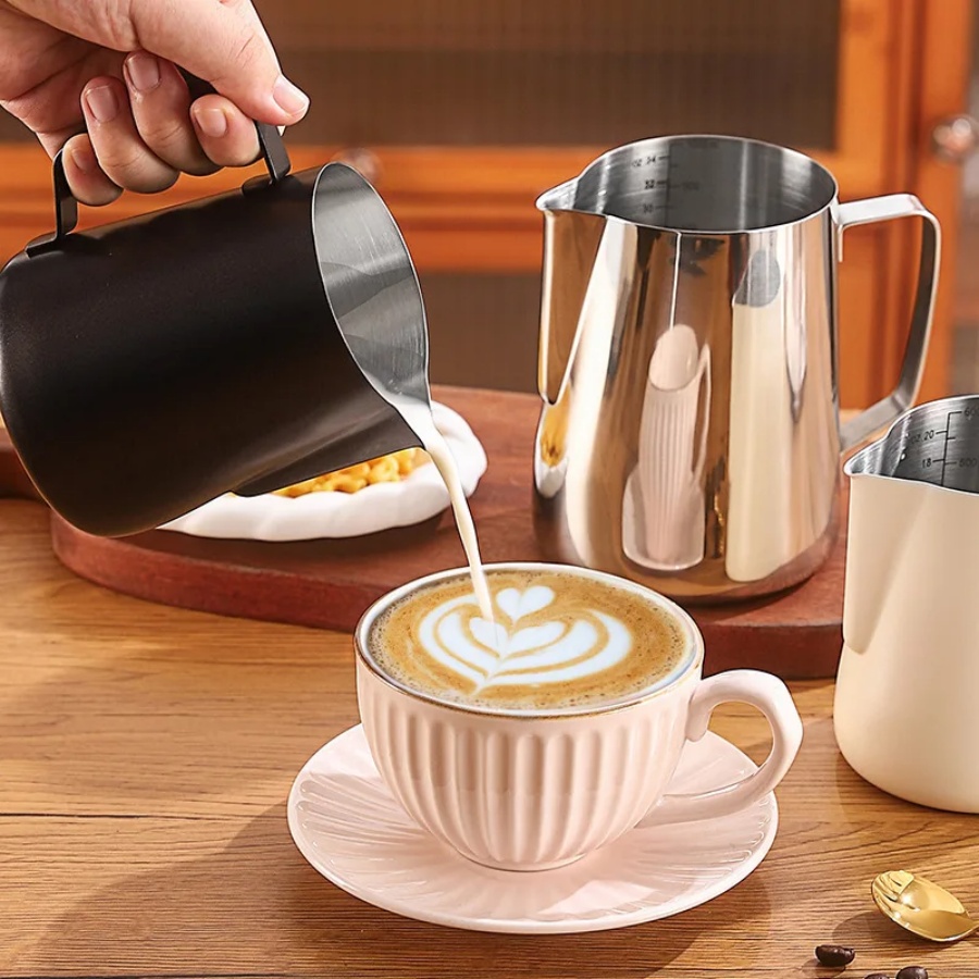 กาแฟนมFrothingเหยือกเหยือกสแตน - Milk Steaming Pitcher บทวิจารณ์และราคา