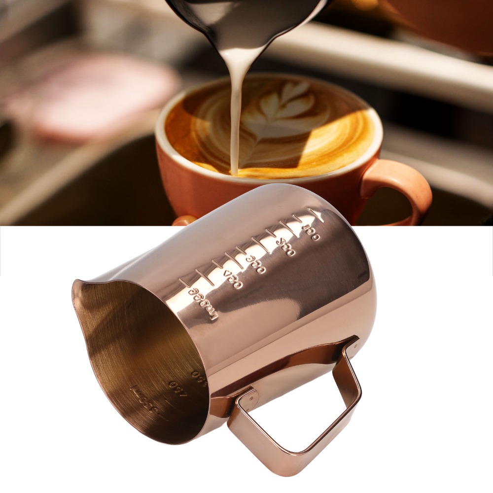 เหยือกตีฟองนมสแตนเลสสีโรสโกลด์ - Milk Steaming Pitcher บทวิจารณ์และราคา