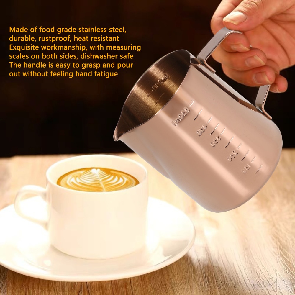 เหยือกตีฟองนมสแตนเลสสีโรสโกลด์ - Milk Steaming Pitcher บทวิจารณ์และราคา