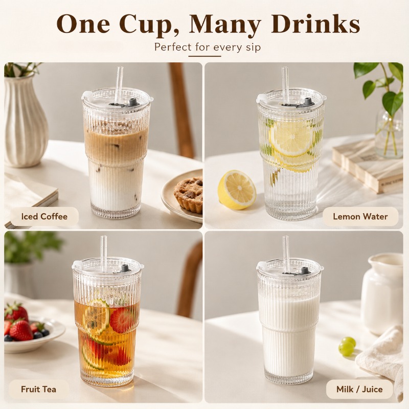 แก้วกาแฟลายทางพร้อมฝาปิด หลอดด - Espresso Shot Glass บทวิจารณ์และราคา