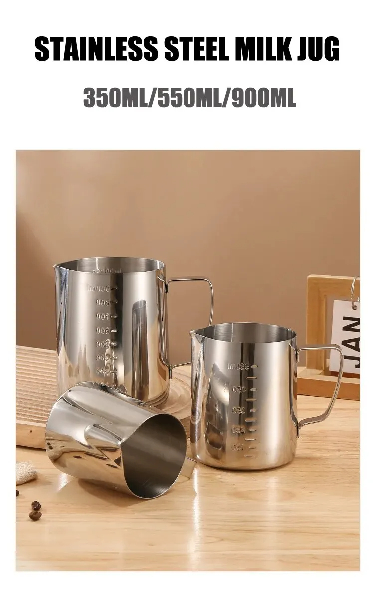 เหยือกตีฟองนมสแตนเลส สีเงิน ภา - Milk Steaming Pitcher บทวิจารณ์และราคา